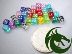 Miniature Dice: Assorted Transparent 5mm d6 (30)